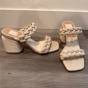 Dolce Vita braided block heel sandal 8.5 neutral cream Paily